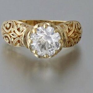 Restock❤️gorgeous flower design 18k gold plated ri